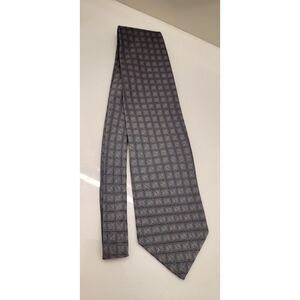 Giorgio Armani Classic Grey and Checkered Men's Tie Luxury Formal Diamond Silk